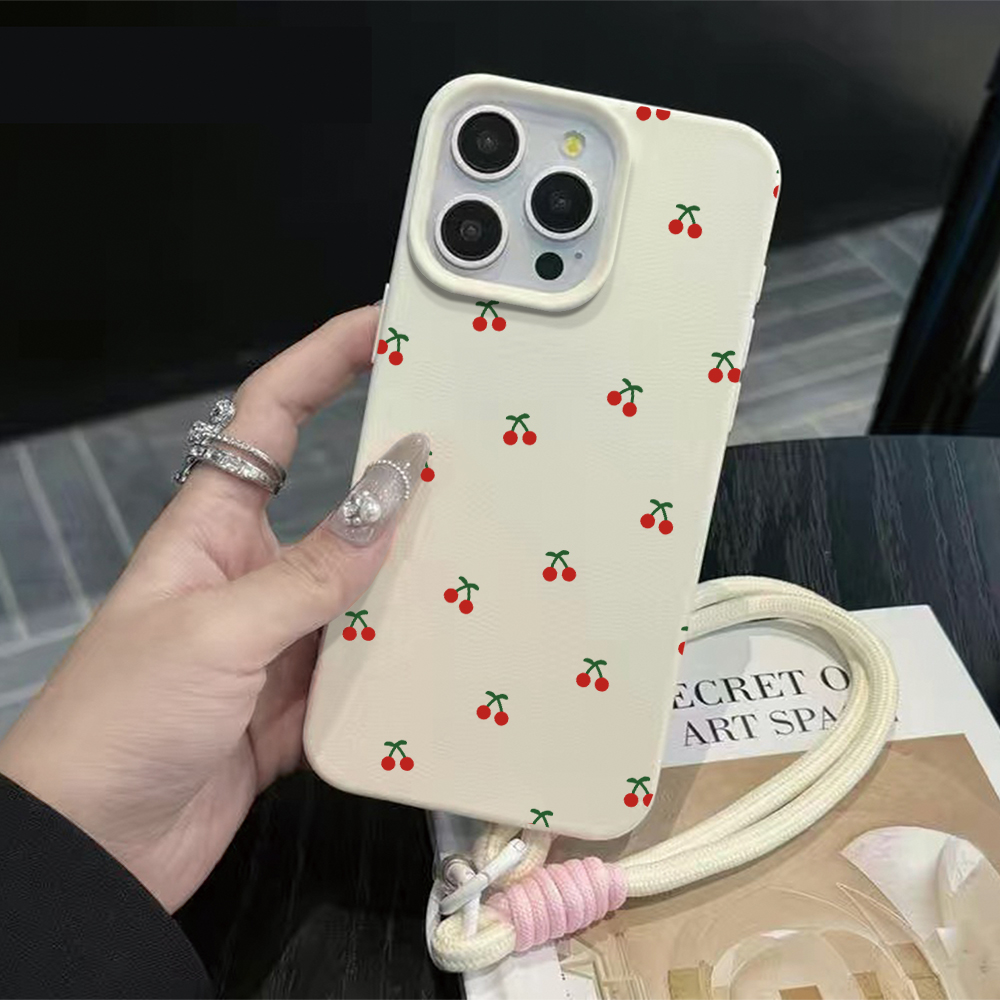 Phone Cases With Straps - Funda de silicona mate Little Cherry