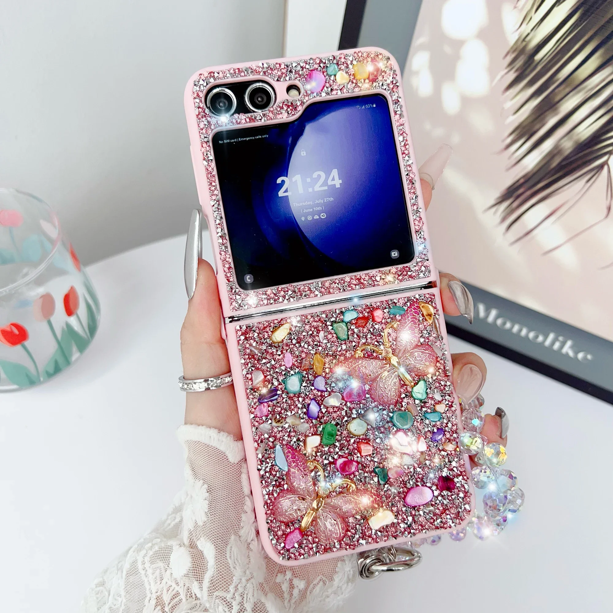 Phone Cases With Straps - Funda de teléfono con purpurina de