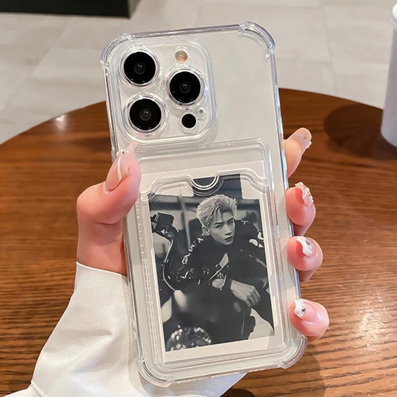 Phone Cases With Wallet On Back - Funda transparente con ranura para tarjetas,