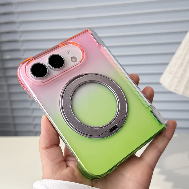 Gradient Color Case - 360 ° Soporte Metálico Giratorio, Funda