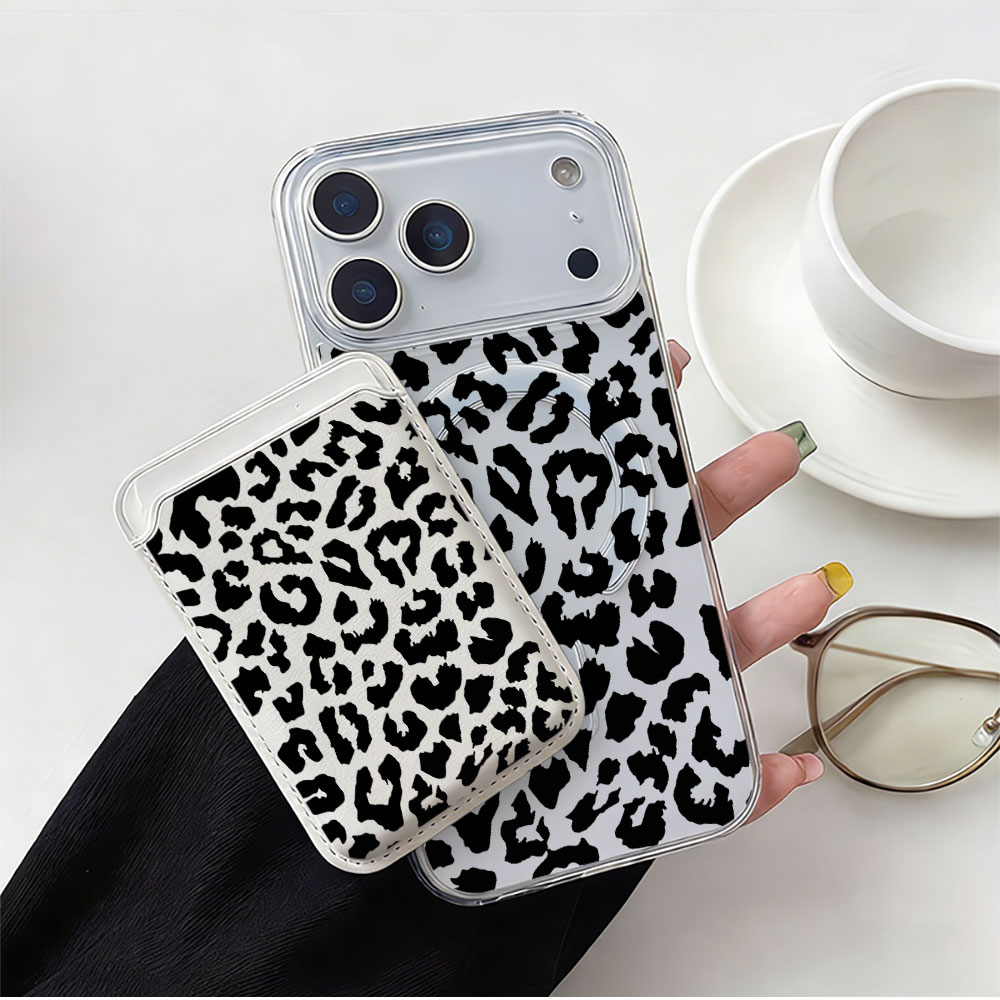 Phone Cases That Hold Cards - Funda Magnética con Estampado de Leopardo