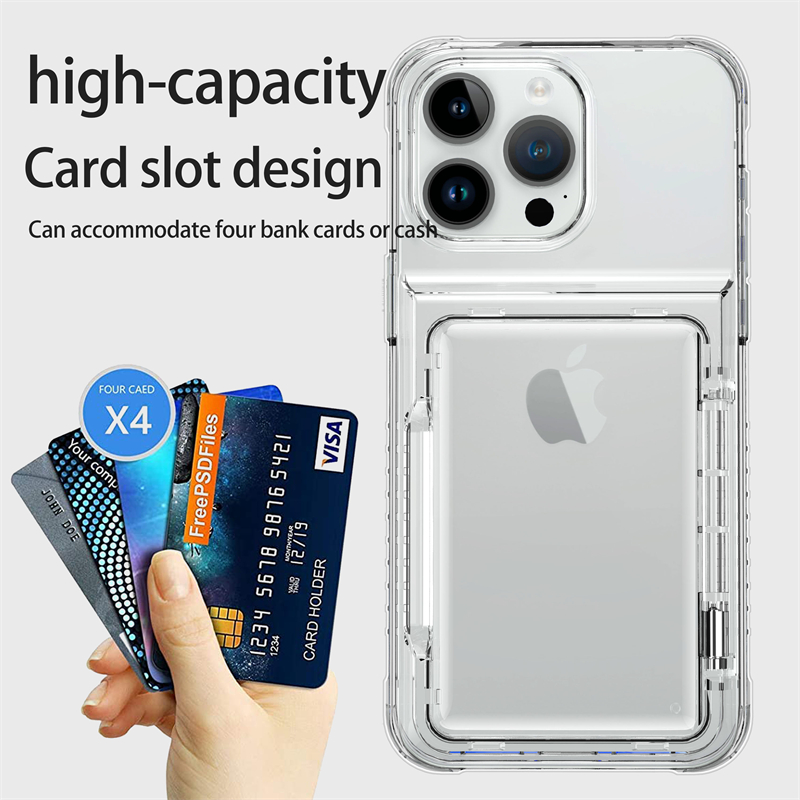 Phone Cases With Wallet On Back - Funda de teléfono transparente con ranura