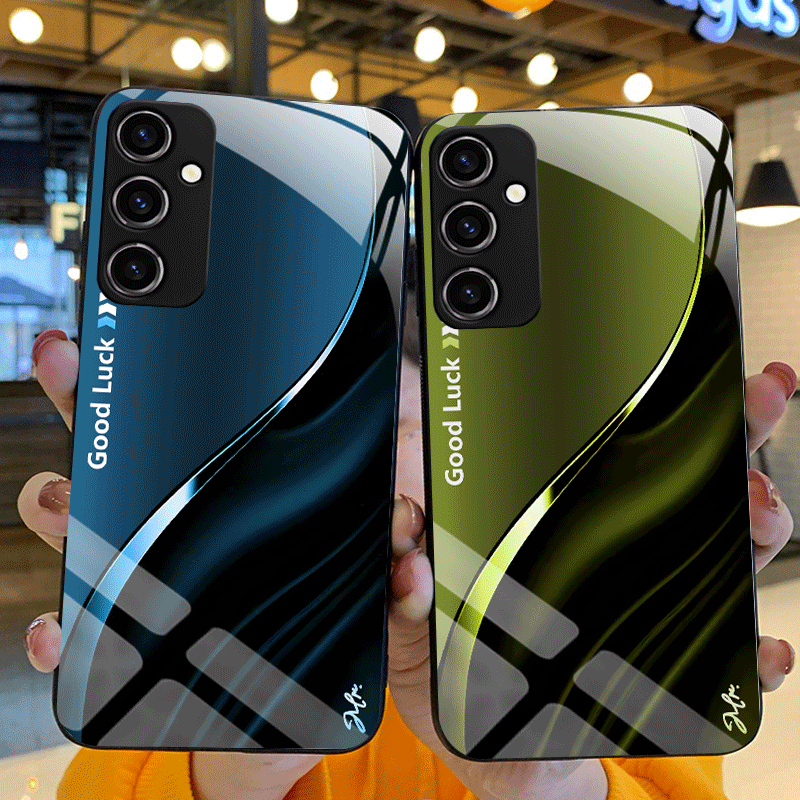 Gradient Color Case - Funda de vidrio templado duro para