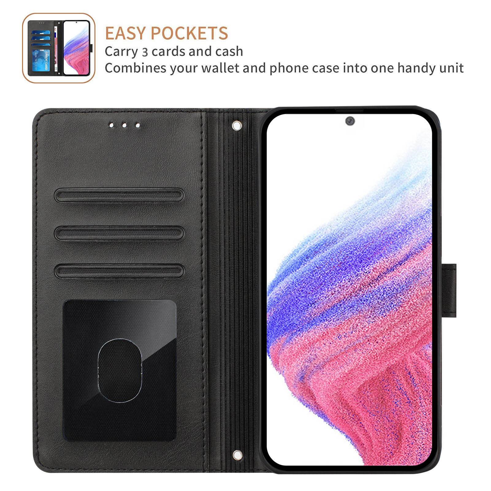 Funda de Cuero Tipo Cartera pa - Phone Cases With Wallet On Back reseña y precio
